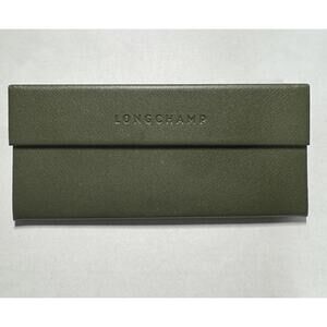 Longchamp Semi-Hard Shell Folding Eyeglasses Case Olive Green B2